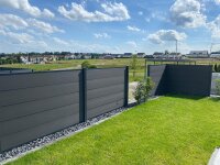 WPC Sichtschutzzaun Royal Plus Alu Ober-/Unterschiene | Anthrazitgrau 181x187 cm