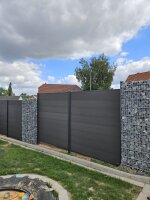 WPC Sichtschutzzaun Royal Plus Alu Ober-/Unterschiene | Anthrazitgrau 181x187 cm