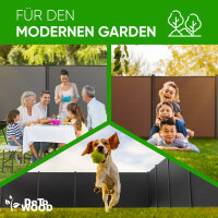 WPC Sichtschutzzaun Royal Plus Alu Ober-/Unterschiene | Anthrazitgrau 181x187 cm