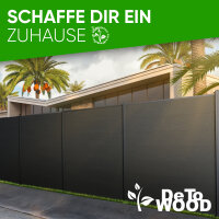 WPC Sichtschutzzaun Royal Plus Alu Ober-/Unterschiene | Anthrazitgrau 181x187 cm