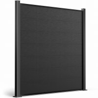 WPC Sichtschutzzaun Royal Plus Anthrazit Set Alu Pfosten...