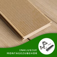 WPC Terrassendielen Komplettset Massiv Sand –...