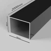 Aluminium Unterkonstruktion 50 x 30mm schwarz Pulverbeschichtet 200cm