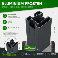 Royal Alu Zaunpfosten 70 x70 x 2400 mm Anthrazitgrau RAL...