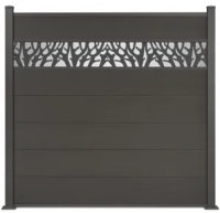 WPC Sichtschutzzaun Royal Plus Alu Ober-/Unterschiene +...
