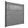 WPC Sichtschutzzaun Premium Steingrau mit Decoreinsatz