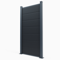 WPC Zaun Royal Plus halbes Zaunelement 181x90 Anthrazit 1x Alu Pfosten 240cm