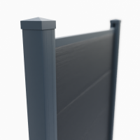 WPC Zaun Royal Plus halbes Zaunelement 181x90 Anthrazit 1x Alu Pfosten 240cm
