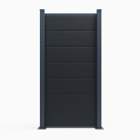 WPC Zaun Royal Plus halbes Zaunelement 181x90 Anthrazit 1x Alu Pfosten 240cm
