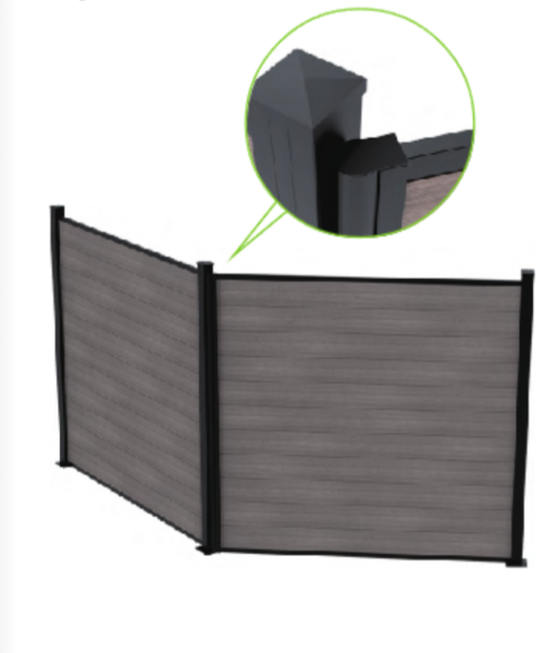 Royal Alu Zaunpfosten Eckschiene Variabel 180 70x70x1850 mm Anthrazitgrau RAL 7016