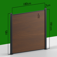 WPC Sichtschutzzaun Royal Fineline Braun inkl. Alu Start-/ Endleiste Zaunpfosten