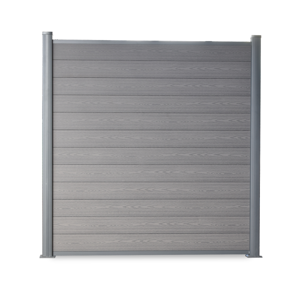 WPC Sichtschutzzaun Premium Grau Inkl. Alu Pfosten Anthrazit Gartenzaun