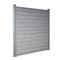WPC Sichtschutzzaun Premium Grau Inkl. Alu Pfosten Anthrazit Gartenzaun