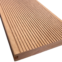 WPC Terrassendielen Massiv Modern Braun Länge 2m / 4m geriffelt
