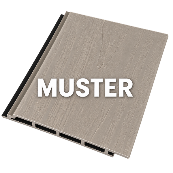 Muster - WPC Wandverkeidung in Taupe mit Coex Beschichtung ca. 24x16cm