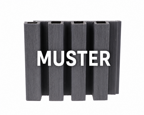 Muster - WPC Wandverkeidung in Anthrazit Akustik mit Coex Beschichtung ca. 24x17cm