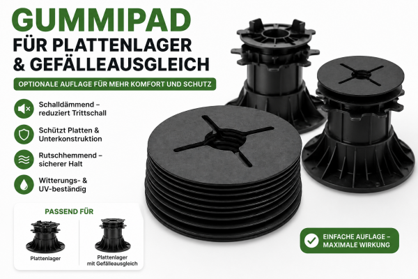 Gummipad für Plattenlager & Gefälleausgleich-Plattenlager | Detowood