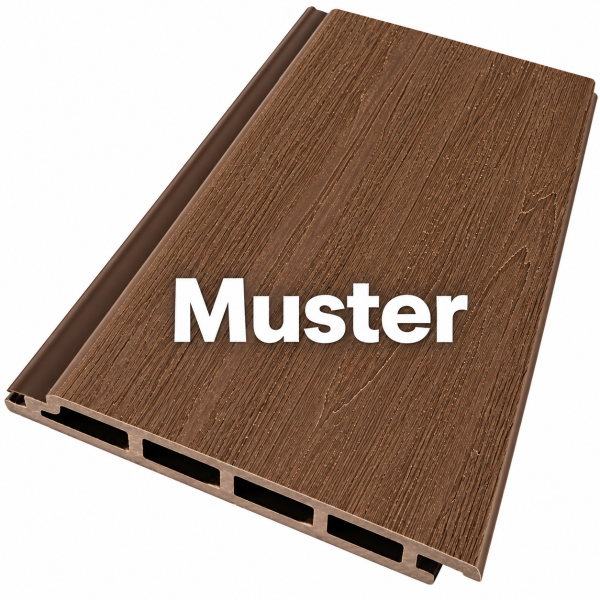 Muster - WPC Wandverkeidung in Teakbraun mit Coex Beschichtung ca. 24x16cm