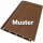 Muster - WPC Wandverkeidung in Teakbraun mit Coex Beschichtung ca. 24x16cm