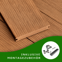 WPC Terrassendielen Komplettset Massiv Braun–...