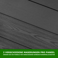 WPC Sichtschutzzaun Premium Anthrazit 4 Element 5 Pfosten-240 cm (betonieren)