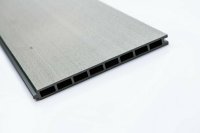 WPC Sichtschutzzaun Royal Plus Alu Ober-/Unterschiene | Steingrau 181x187 cm
